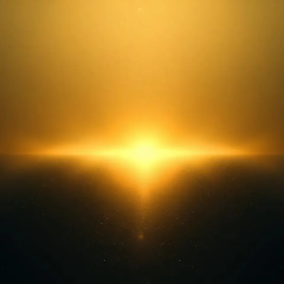 A golden horizon-glow, evoking the formless spiritual effulgence of Brahmajyotir.